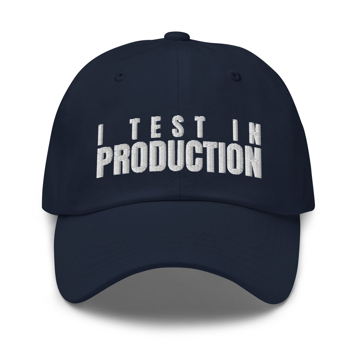 Image of the I Test in Production Cap Navy.