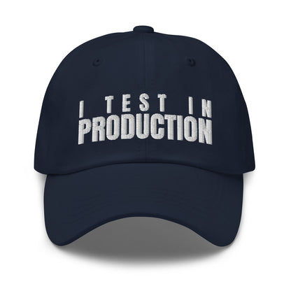 Image of the I Test in Production Cap Navy.