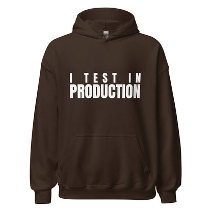Image of the I Test in Production Hoodie (unisex) Dark Chocolate / M.