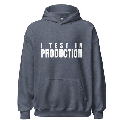 Image of the I Test in Production Hoodie (unisex) Heather Sport Dark Navy / M.
