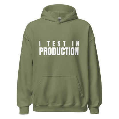 Image of the I Test in Production Hoodie (unisex) Military Green / M.