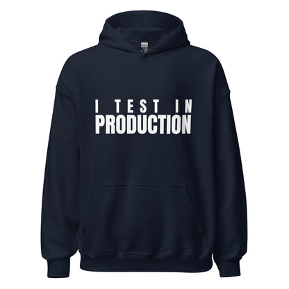 Image of the I Test in Production Hoodie (unisex) Navy / M.