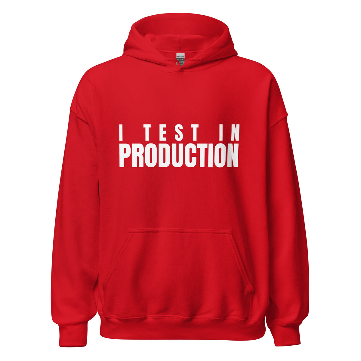 Image of the I Test in Production Hoodie (unisex) Red / M.