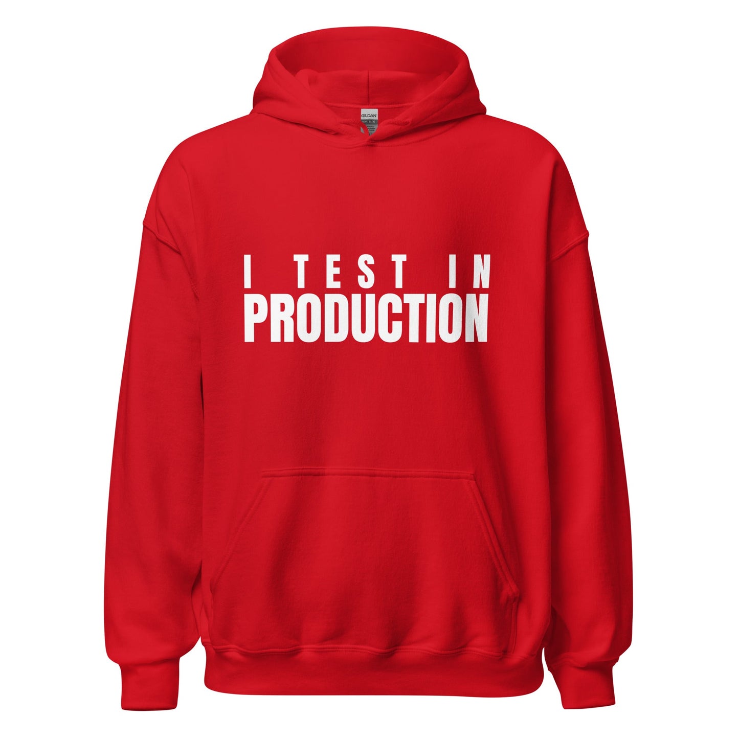 Image of the I Test in Production Hoodie (unisex) Red / M.