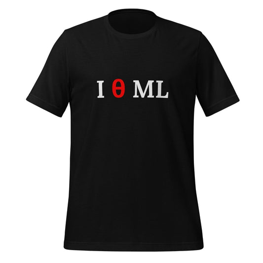 Product mockup photo of the I Theta ML T Shirt (unisex) Black / M.