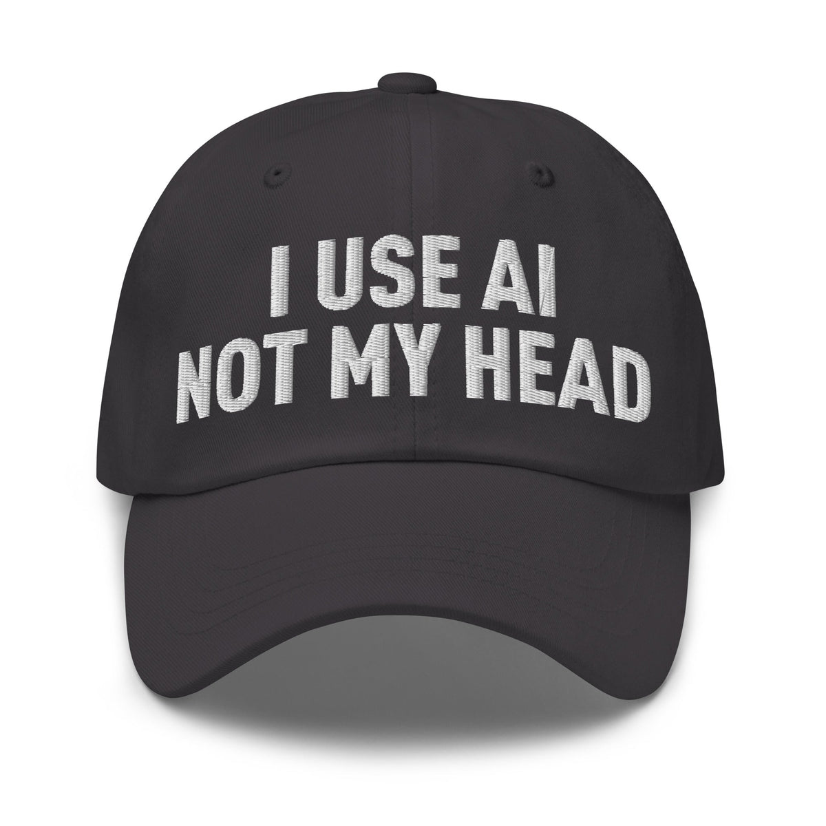 Image of the I Use AI Not My Head Cap Dark Grey.