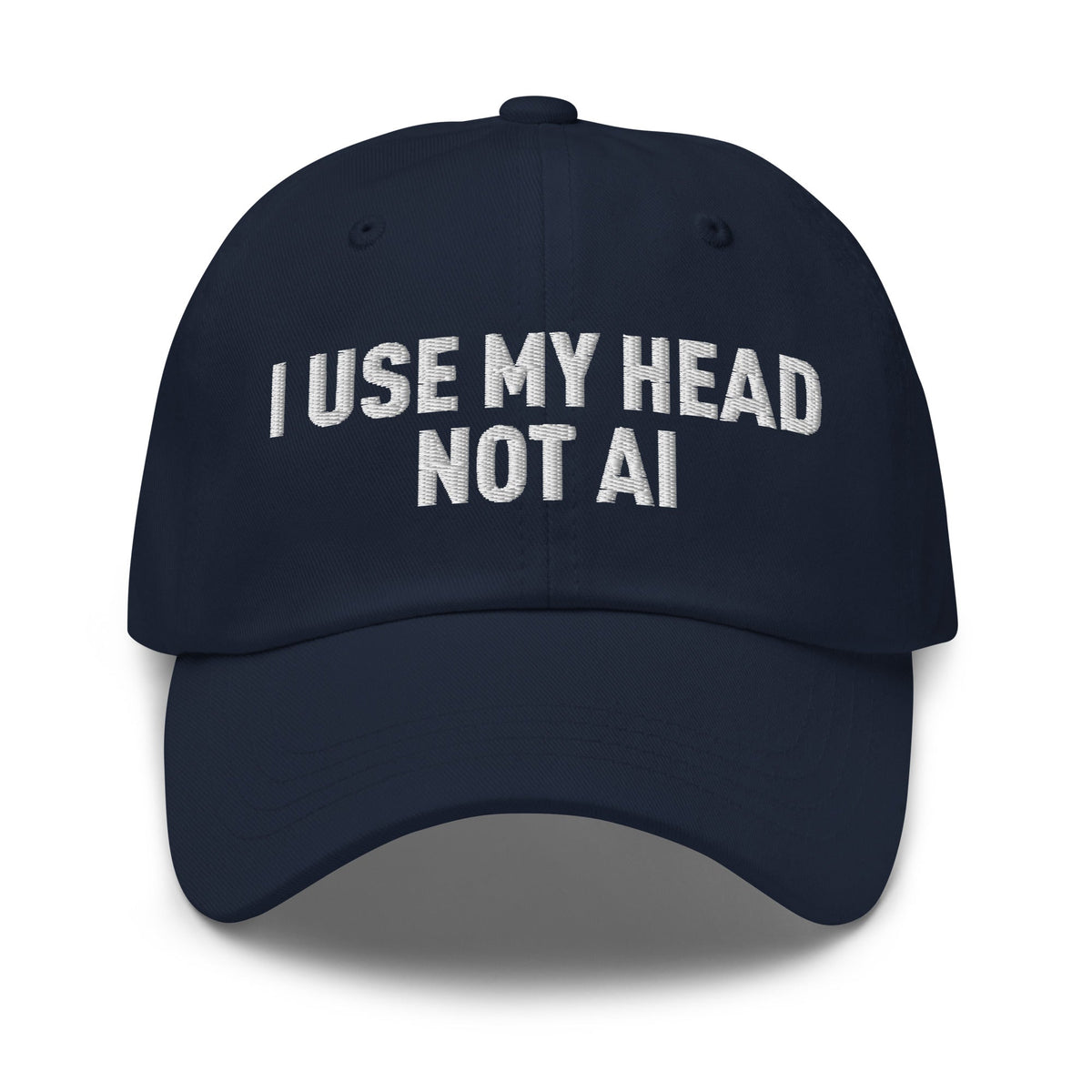 Image of the I Use My Head Not AI Cap Navy.