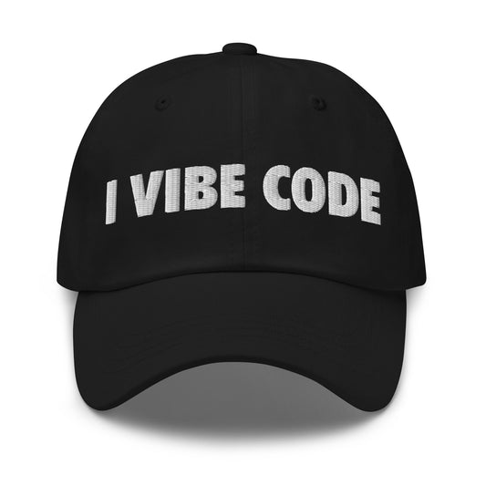 Image of the I VIBE CODE Cap Black.
