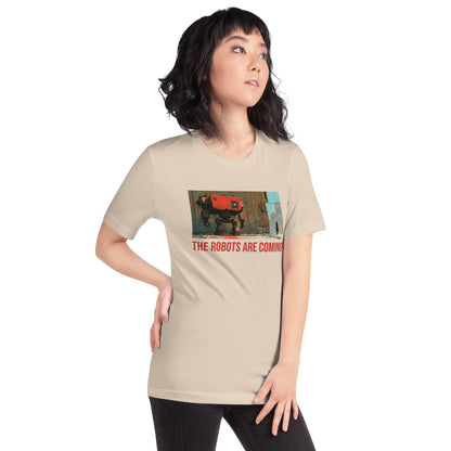 Image of the Illustrated The Robots Are Coming T-Shirt (unisex).