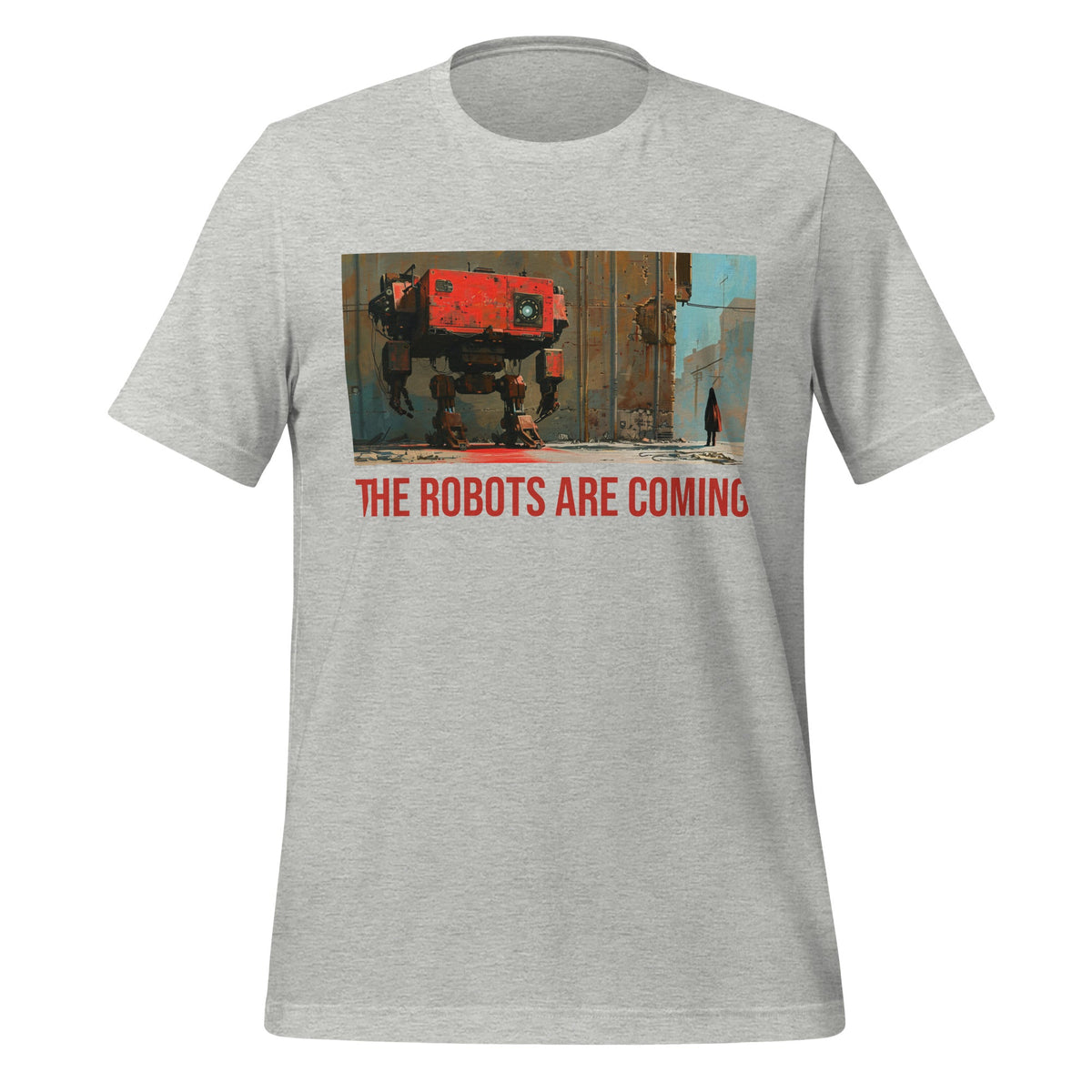 Image of the Illustrated The Robots Are Coming T-Shirt (unisex) Athletic Heather / M.