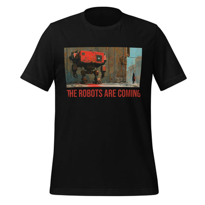 Image of the Illustrated The Robots Are Coming T-Shirt (unisex) Black / M.