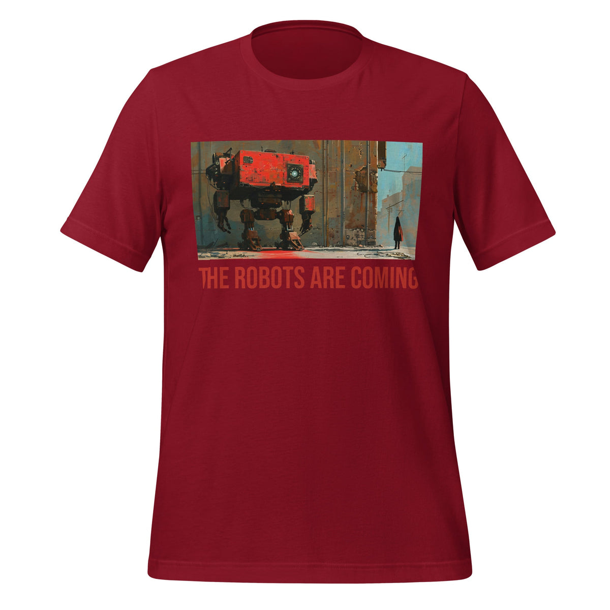 Image of the Illustrated The Robots Are Coming T-Shirt (unisex) Cardinal / M.