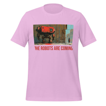 Image of the Illustrated The Robots Are Coming T-Shirt (unisex) Lilac / M.