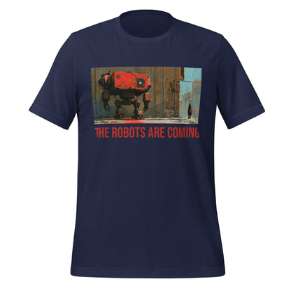 Image of the Illustrated The Robots Are Coming T-Shirt (unisex) Navy / M.