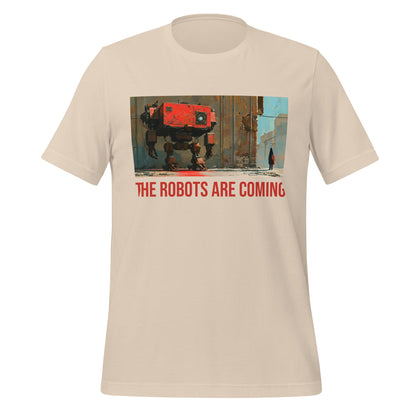 Image of the Illustrated The Robots Are Coming T-Shirt (unisex) Soft Cream / M.