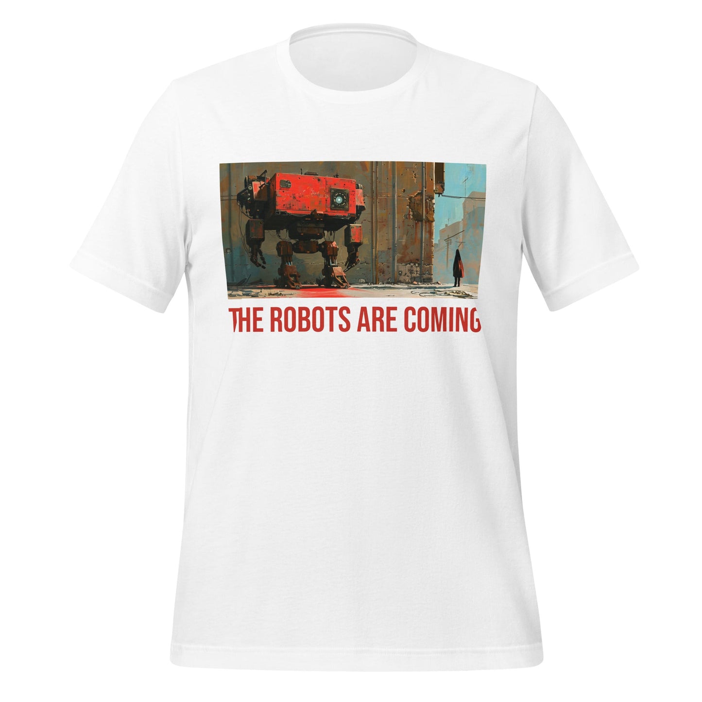 Image of the Illustrated The Robots Are Coming T-Shirt (unisex) White / M.