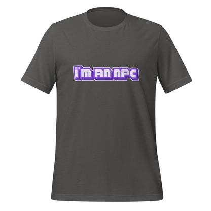 Product mockup photo of the I’m an NPC Gamer T Shirt (unisex) Asphalt / M.