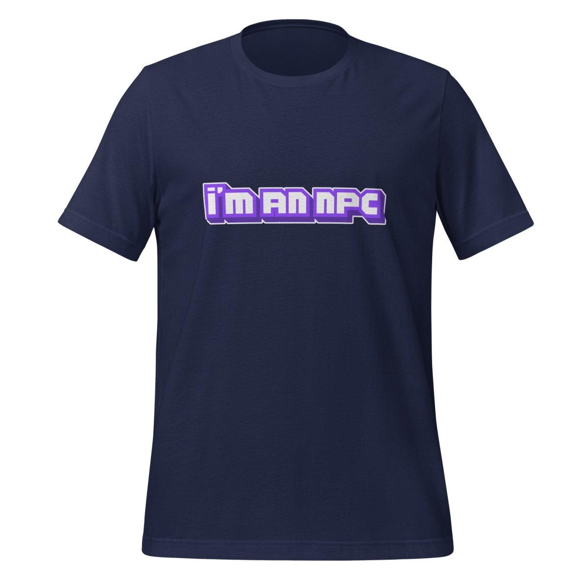 Product mockup photo of the I’m an NPC Gamer T Shirt (unisex) Navy / M.