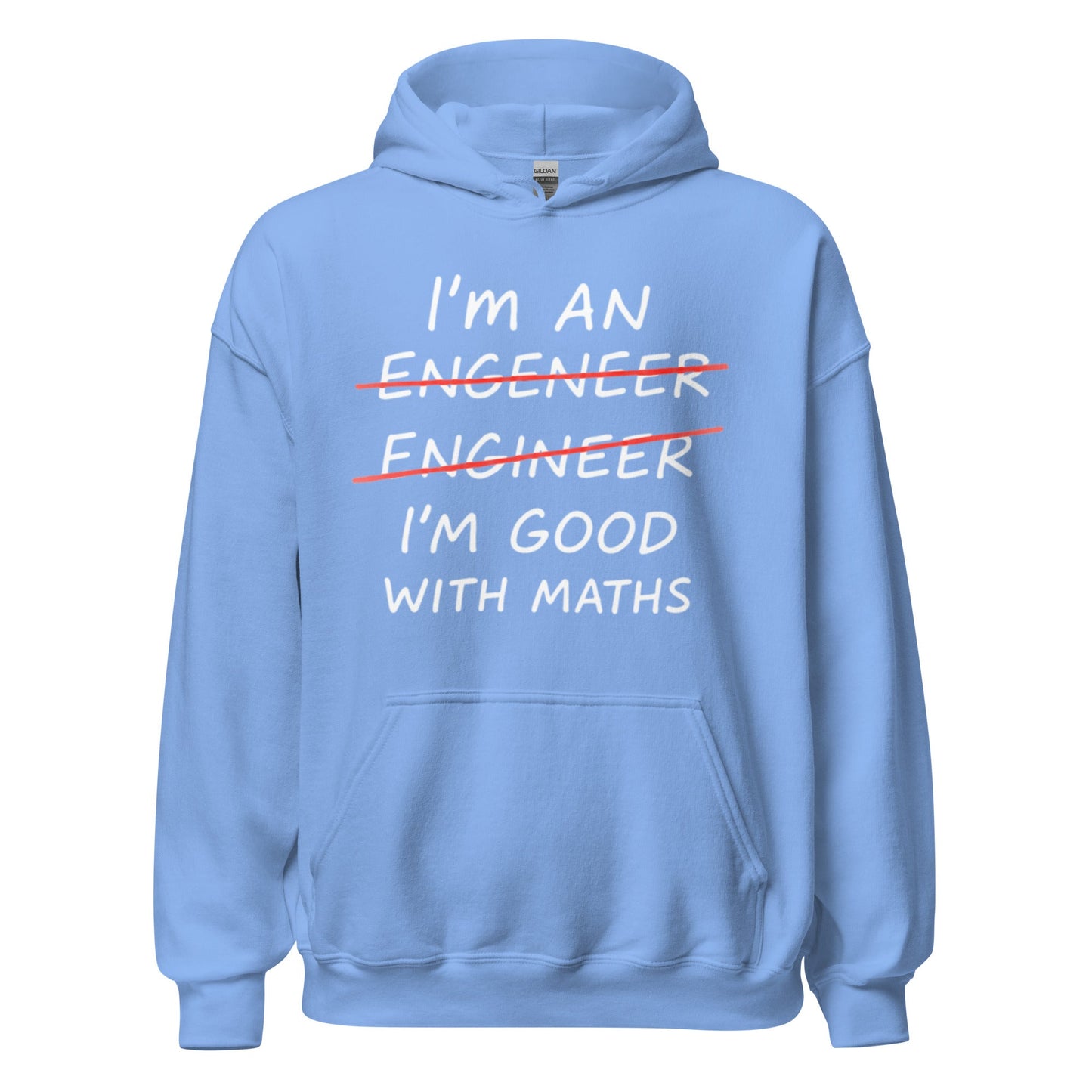Image of the I’m Good with Maths Hoodie (unisex) Carolina Blue / M.