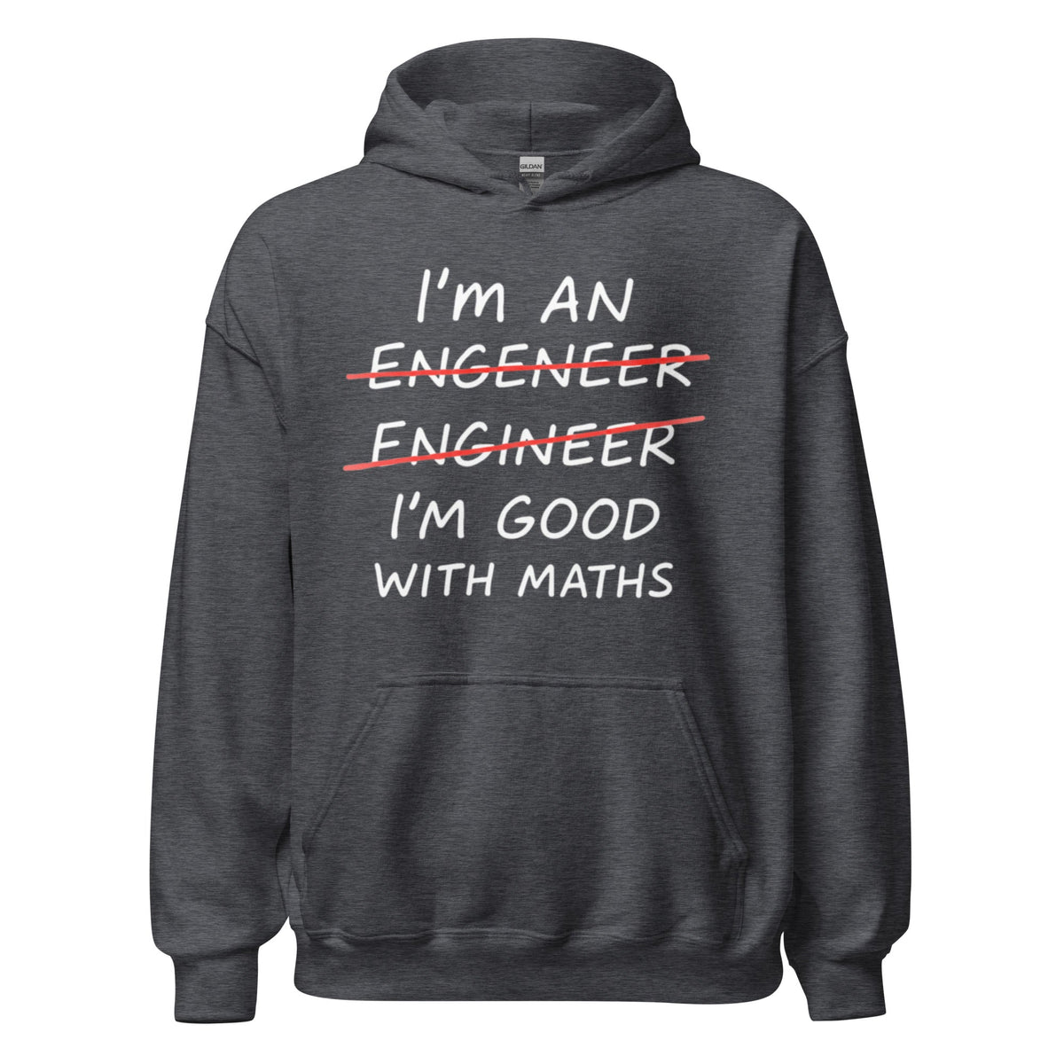 Image of the I’m Good with Maths Hoodie (unisex) Dark Heather / M.