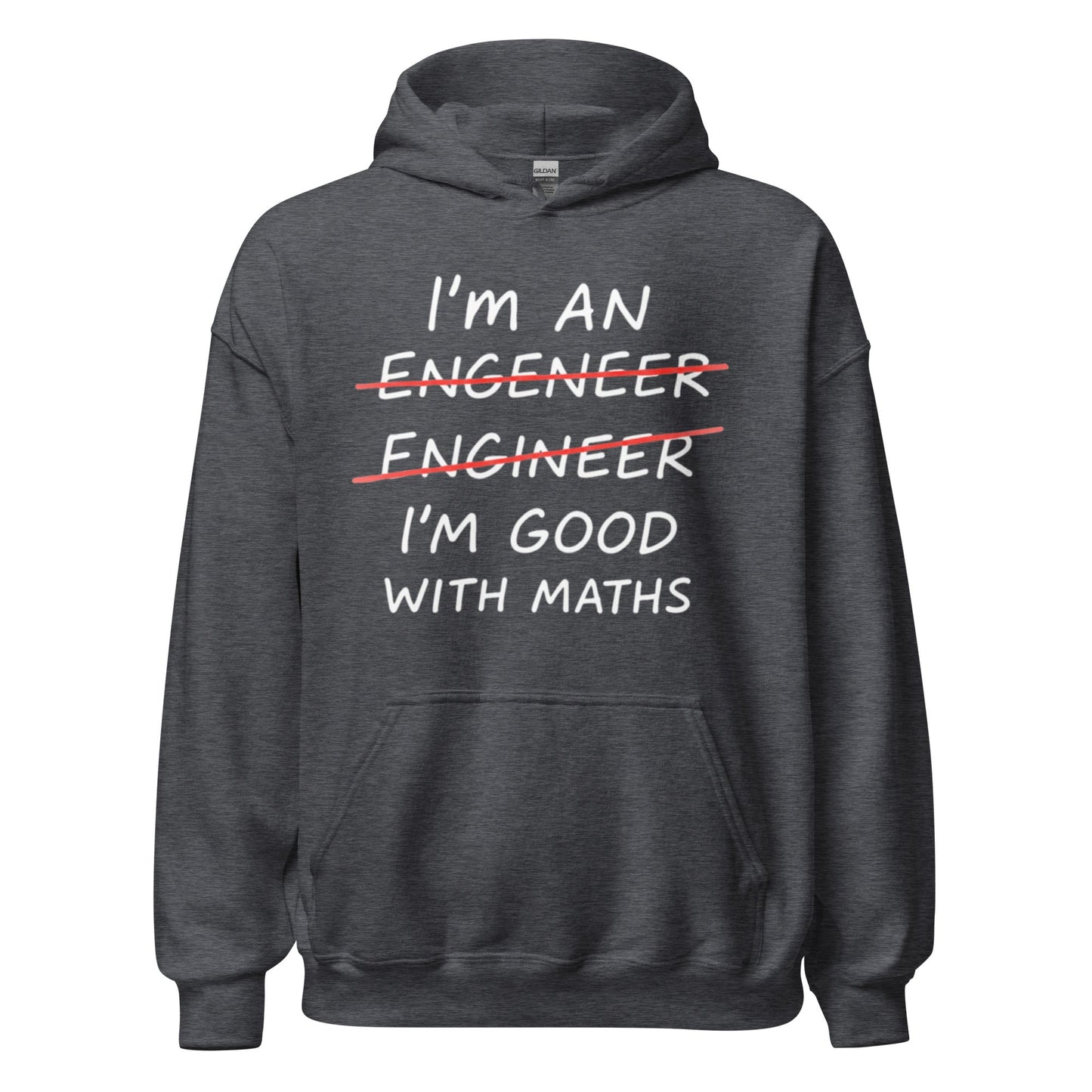 Image of the I’m Good with Maths Hoodie (unisex) Dark Heather / M.