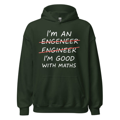 Image of the I’m Good with Maths Hoodie (unisex) Forest Green / M.