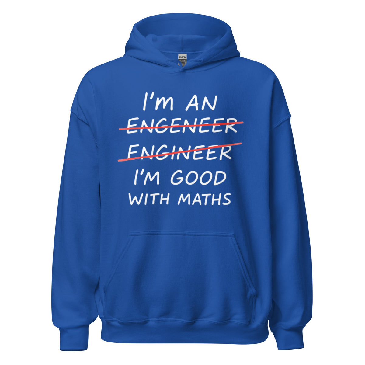 Image of the I’m Good with Maths Hoodie (unisex) Royal / M.