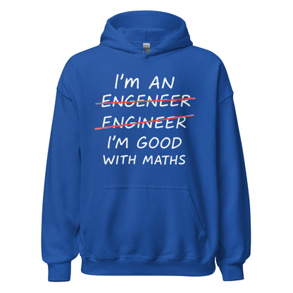 Image of the I’m Good with Maths Hoodie (unisex) Royal / M.