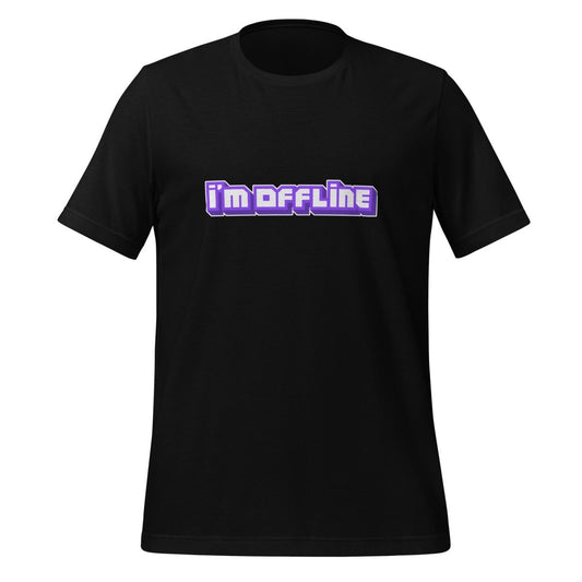 Product mockup photo of the I’m Offline Twitch Style T Shirt (unisex) Black / M.