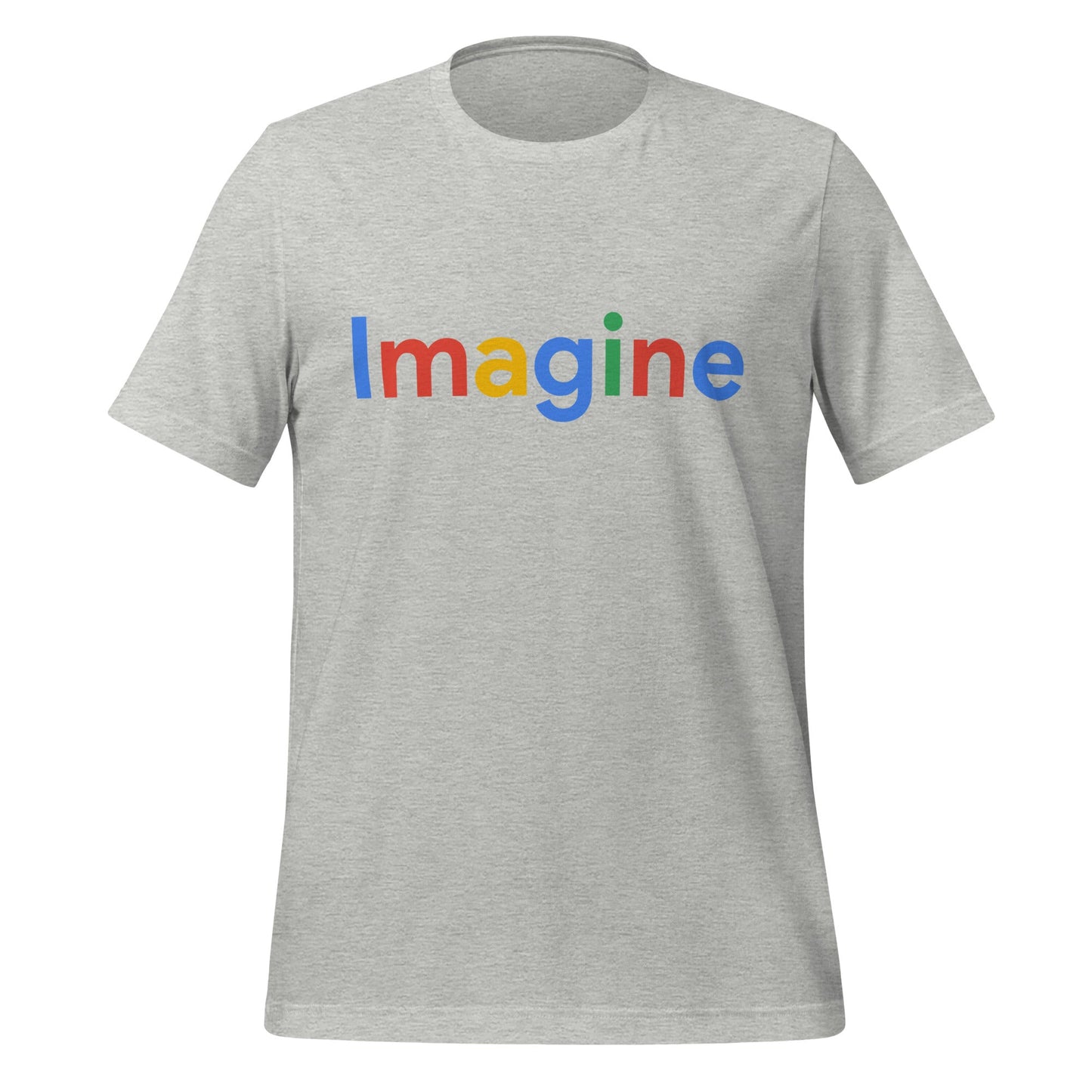 Product mockup photo of the Imagine Search Logo T Shirt (unisex) Athletic Heather / M.