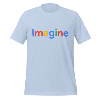 Product mockup photo of the Imagine Search Logo T Shirt (unisex) Baby Blue / M.