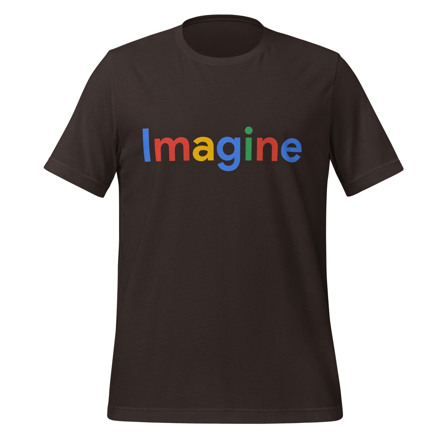 Product mockup photo of the Imagine Search Logo T Shirt (unisex) Brown / M.
