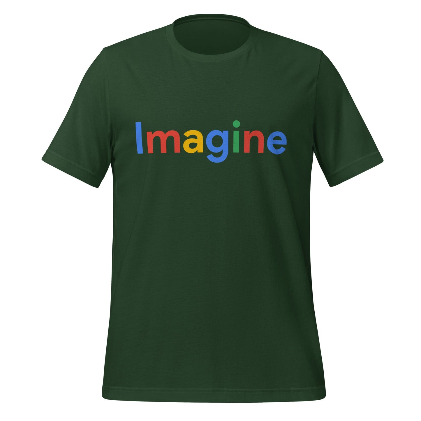 Product mockup photo of the Imagine Search Logo T Shirt (unisex) Forest / M.