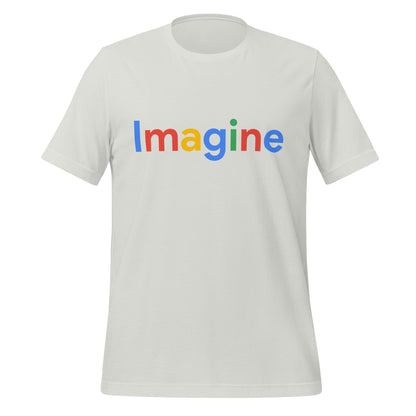 Product mockup photo of the Imagine Search Logo T Shirt (unisex) Silver / M.
