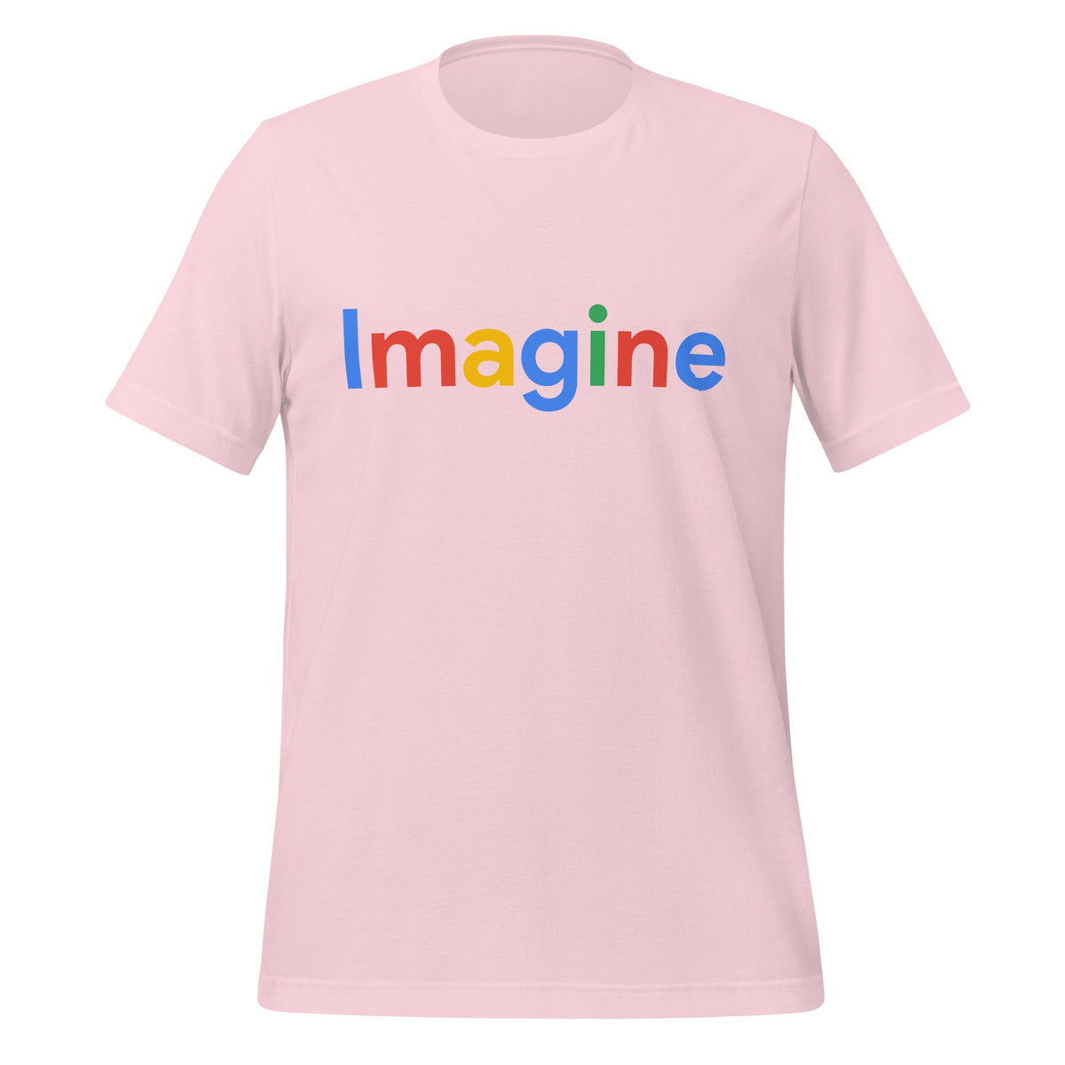 Product mockup photo of the Imagine Search Logo T Shirt (unisex) Soft Pink / M.