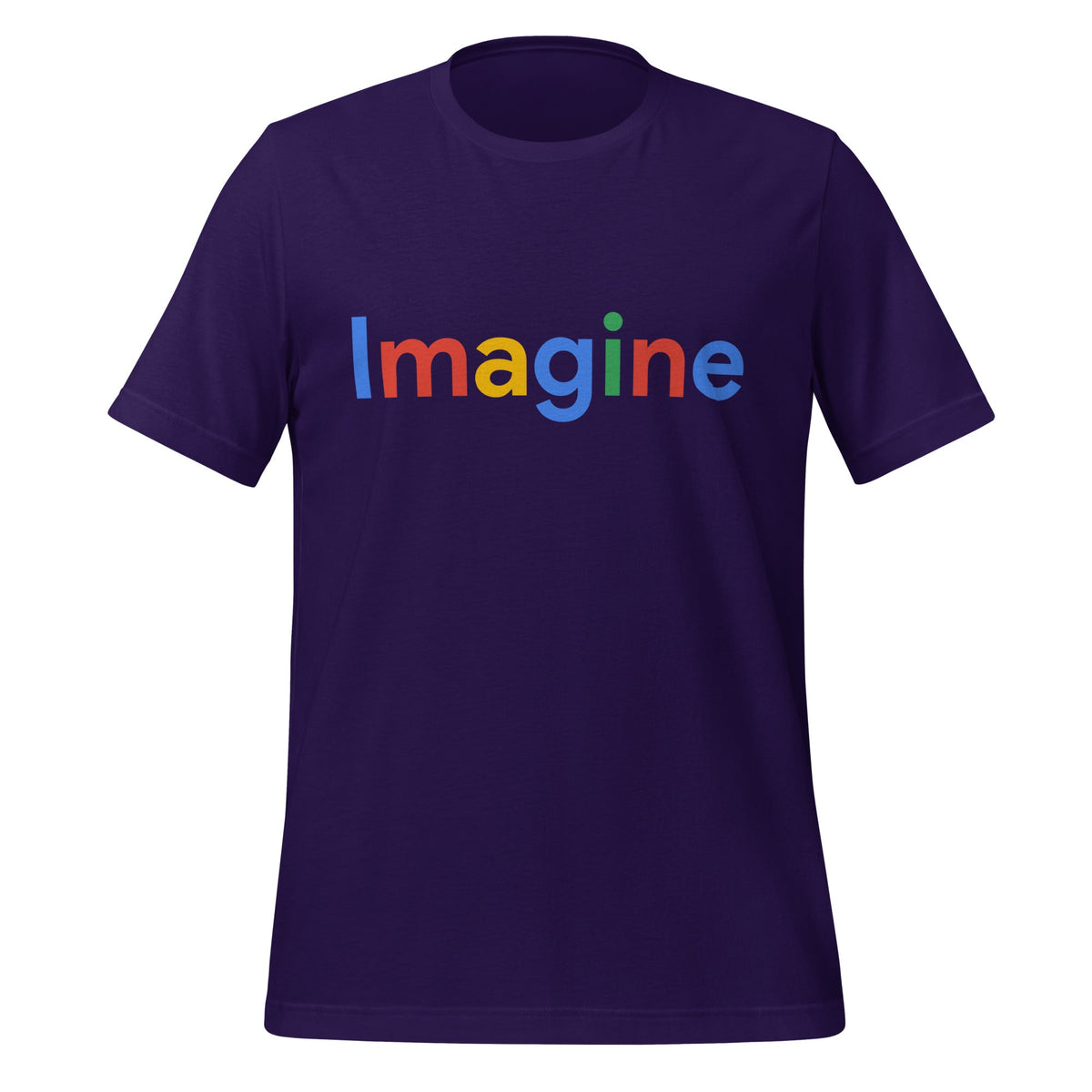 Product mockup photo of the Imagine Search Logo T Shirt (unisex) Team Purple / M.