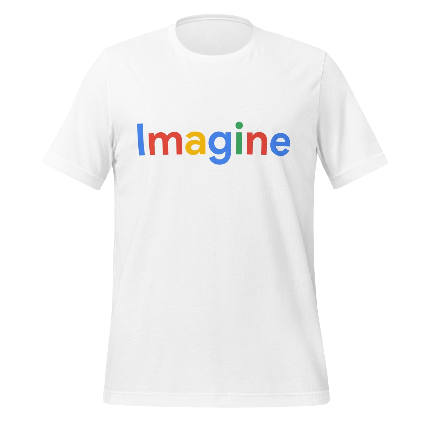 Product mockup photo of the Imagine Search Logo T Shirt (unisex) White / M.