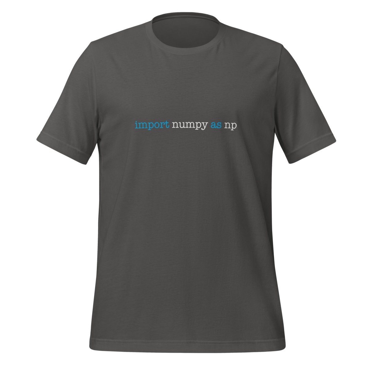 Product mockup photo of the import numpy as np T Shirt 1 (unisex) Asphalt / M.