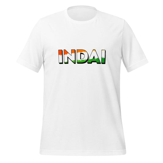Product mockup photo of the INDAI (India AI) T Shirt (unisex) White / M.