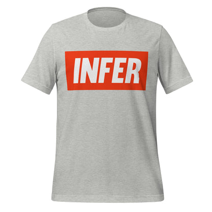 Product mockup photo of the INFER T Shirt (unisex) Athletic Heather / M.