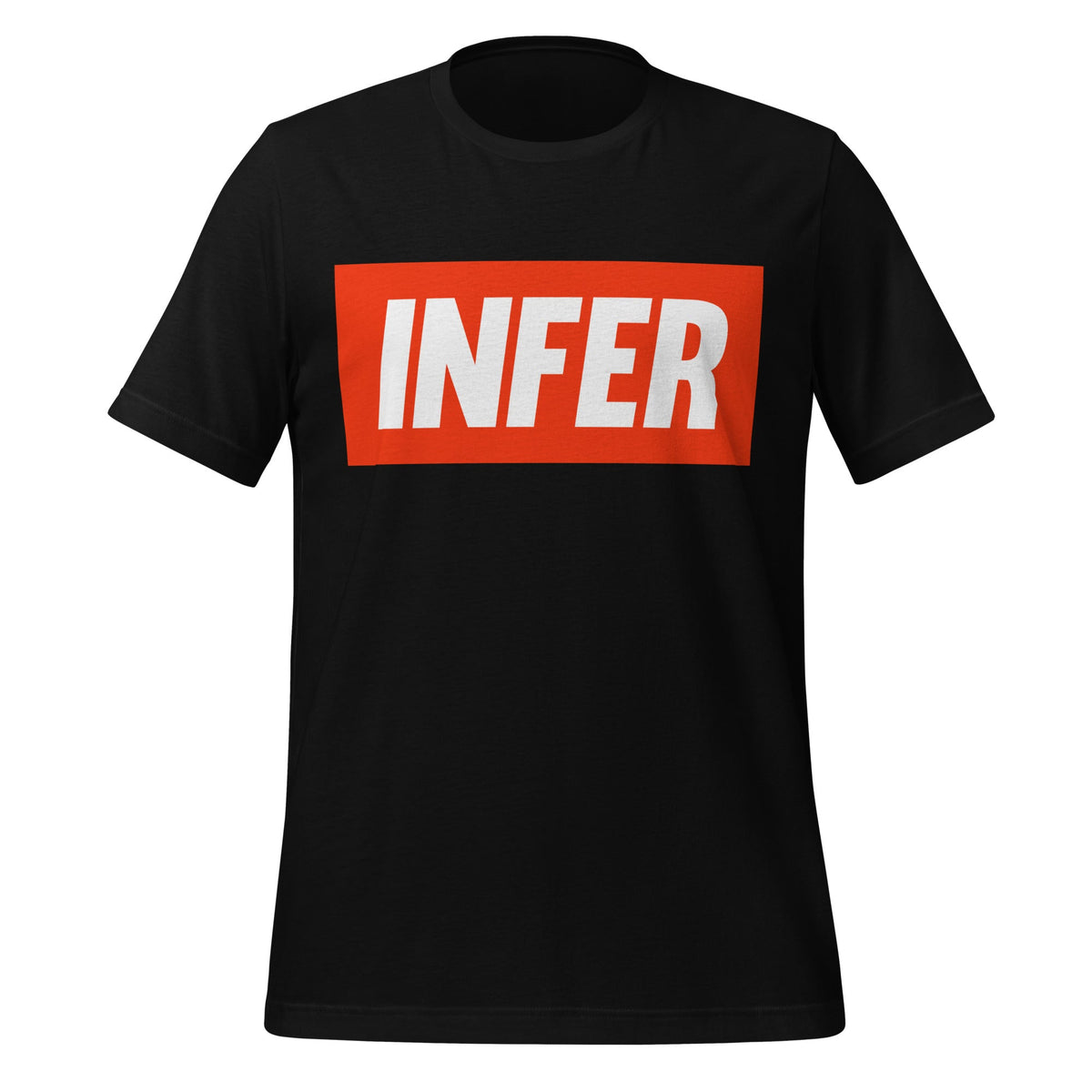 Product mockup photo of the INFER T Shirt (unisex) Black / M.
