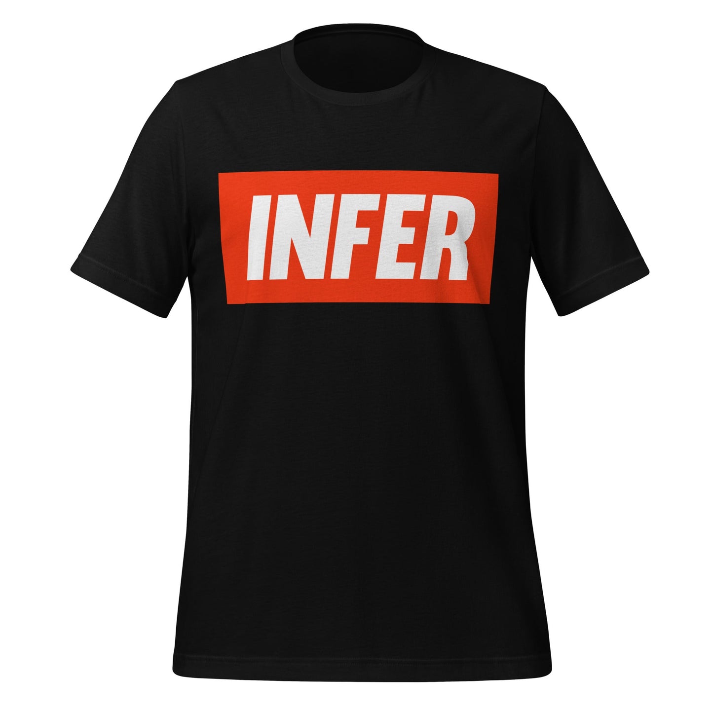 Product mockup photo of the INFER T Shirt (unisex) Black / M.