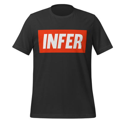 Product mockup photo of the INFER T Shirt (unisex) Dark Grey / M.