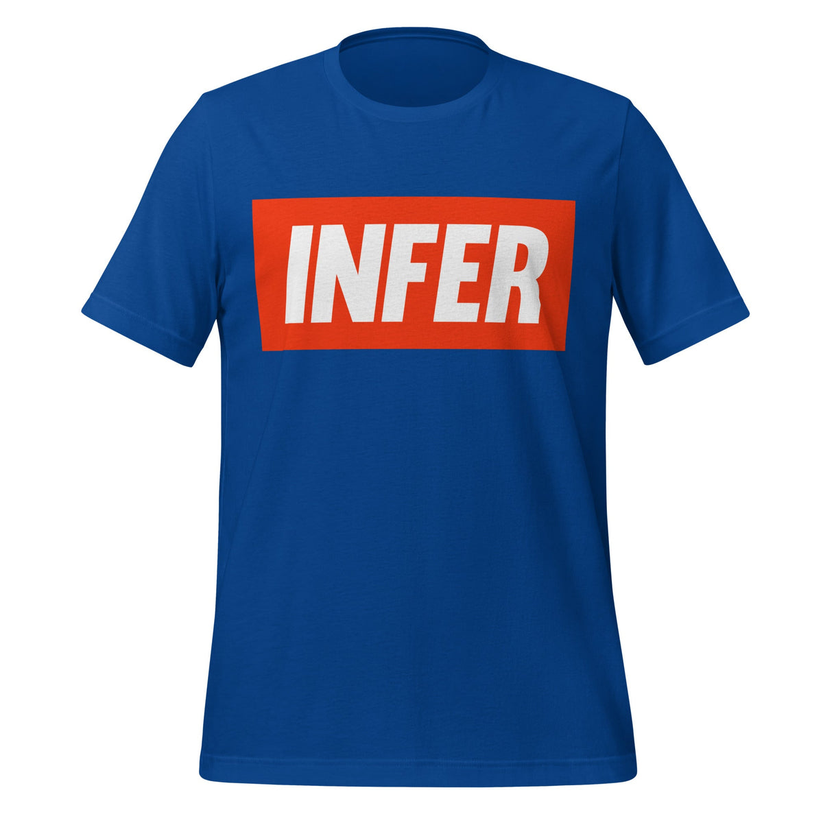 Product mockup photo of the INFER T Shirt (unisex) True Royal / M.