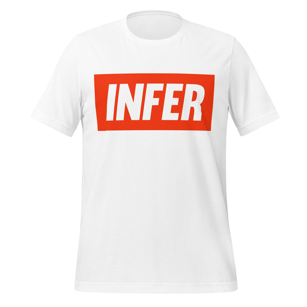 Product mockup photo of the INFER T Shirt (unisex) White / M.