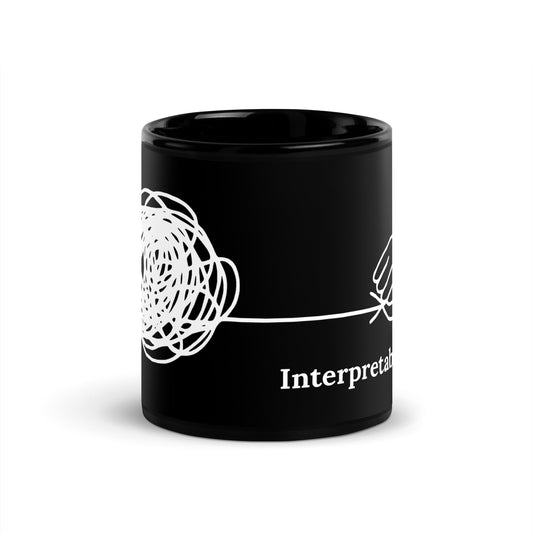 Image of the Interpretability Black Glossy Mug 11 oz.