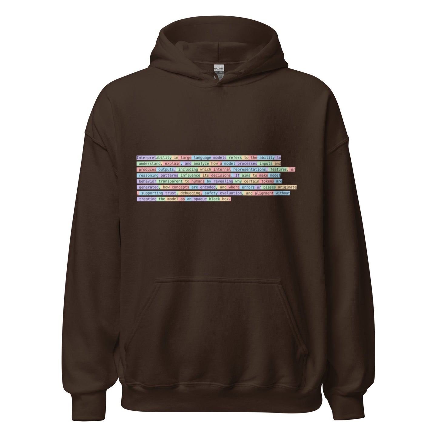 Image of the Interpretability Hoodie (unisex) Dark Chocolate / S.