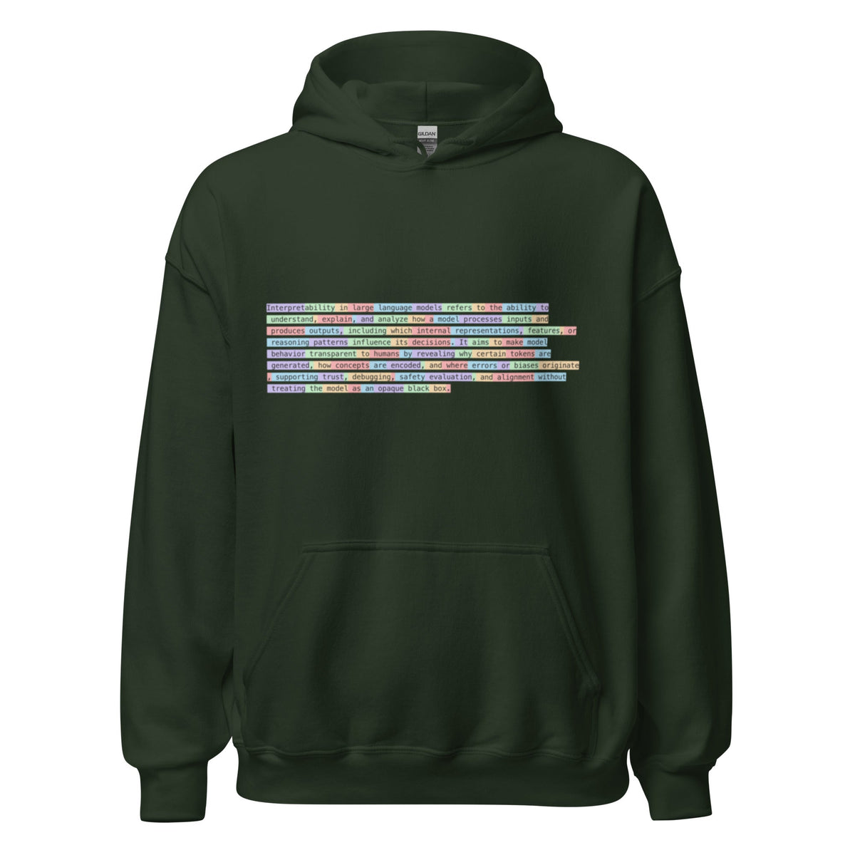 Image of the Interpretability Hoodie (unisex) Forest Green / S.