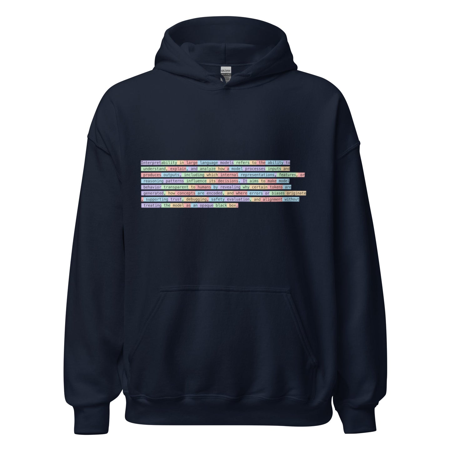 Image of the Interpretability Hoodie (unisex) Navy / S.