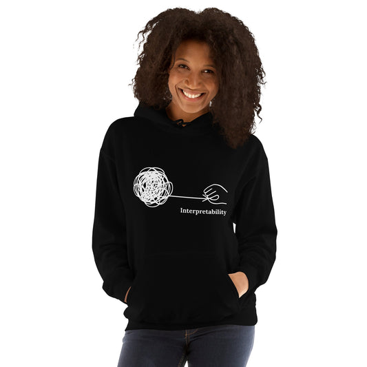 Image of the Interpretability in White Hoodie (unisex).